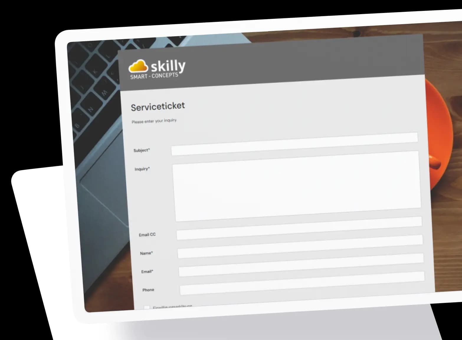 skilly service ticket screenshot
