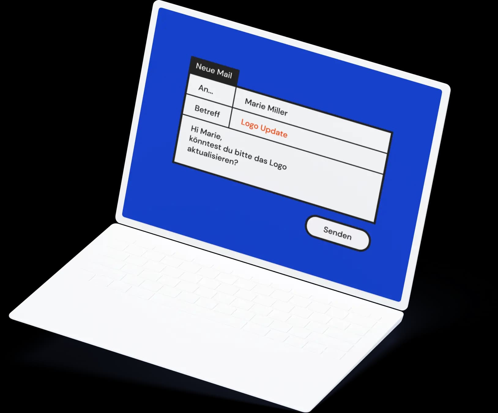 Laptop Mail Anfrage