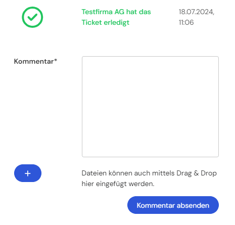 SkilTiq Ticket abgeschlossen